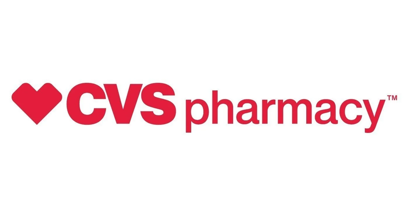 CVS Pharmacy logo with a red heart and red text.