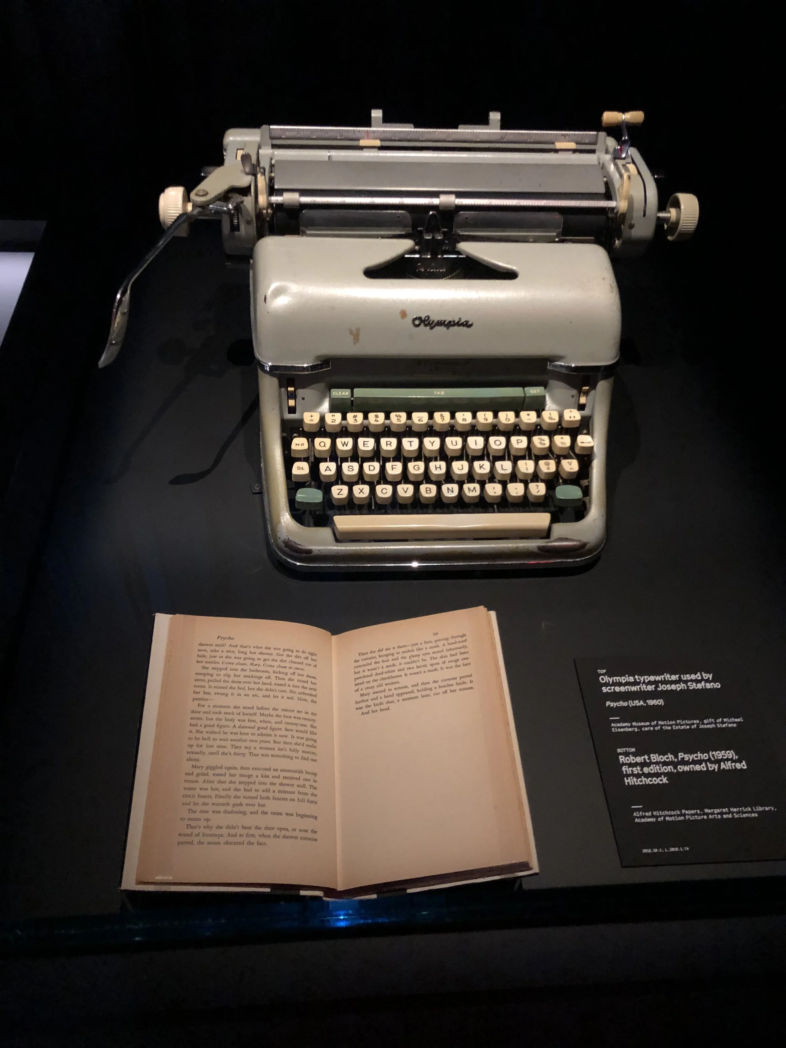 Joseph Stefano typewriter, PSYCHO
