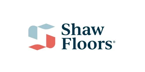 Shaw Floors logo with geometric shapes and company name.