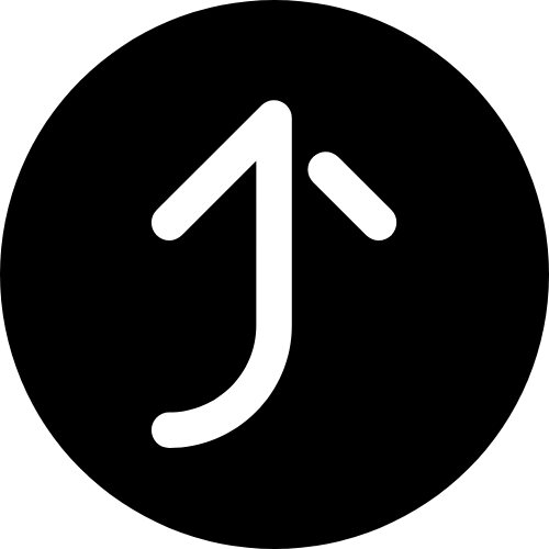 White arrow pointing upward on a black background.