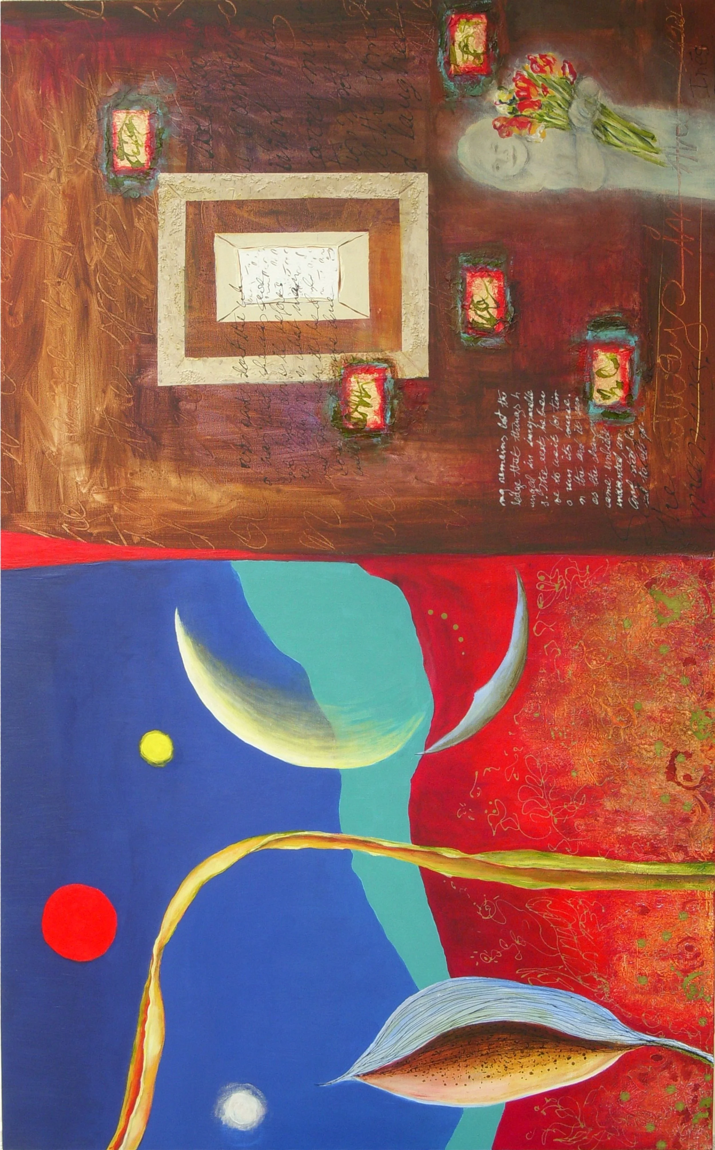 I only want what I ain_t got, acrylic, foil, graphite, 36 x 48, Sold.jpg