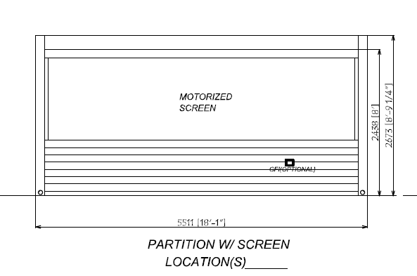Partition with Motorized Screen (Upper Section)- Casita Series (Sol B+D)