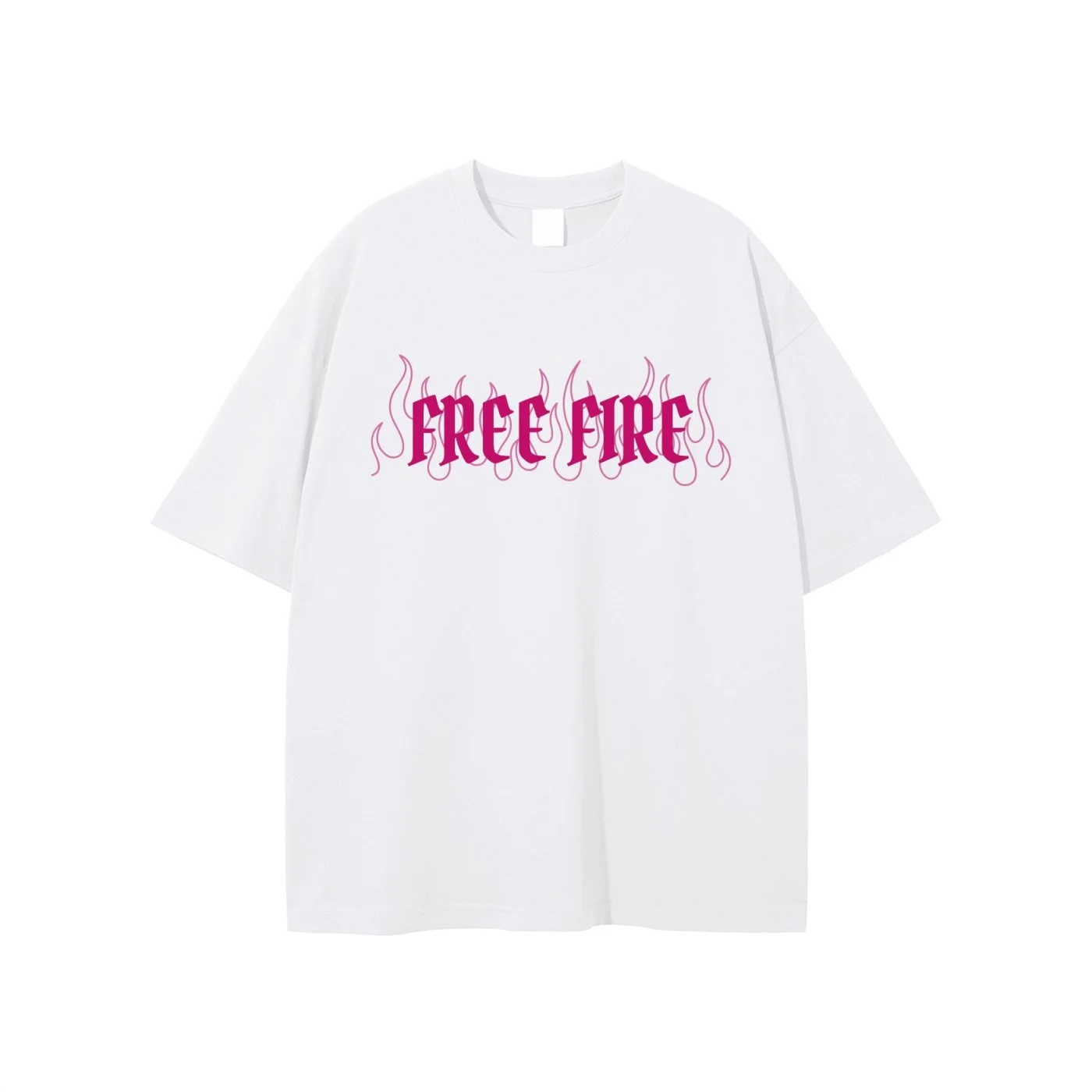 White/Pink Fire tee