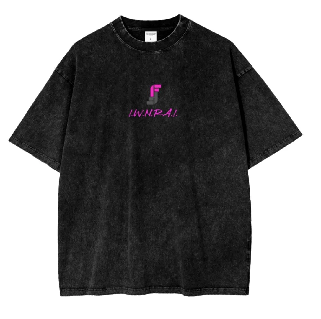 Black Oversized Snow Washed FF T-Shirt