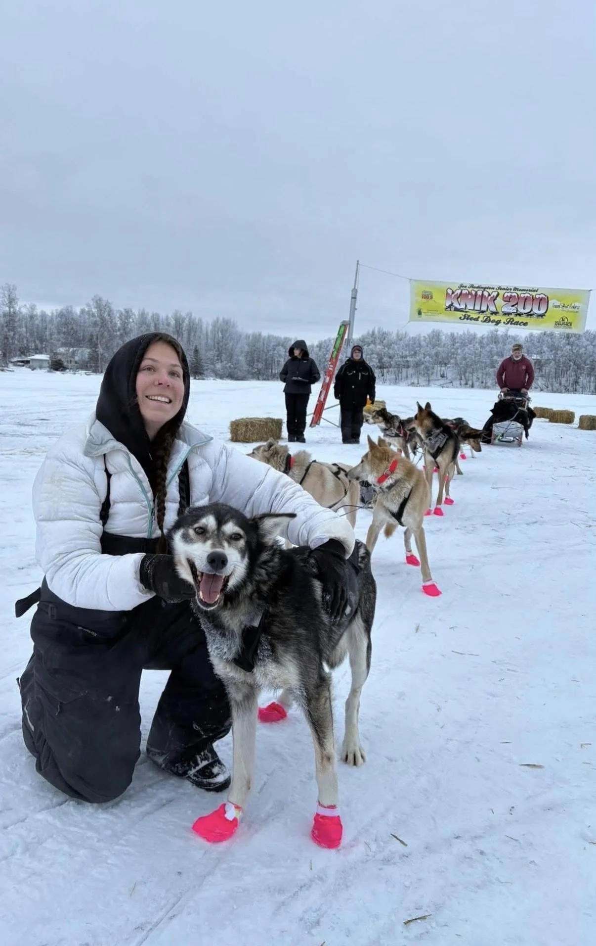 Mukluk & me at the finish of the Knik 200. Mukluk single lead the last 40 miles of the race. 