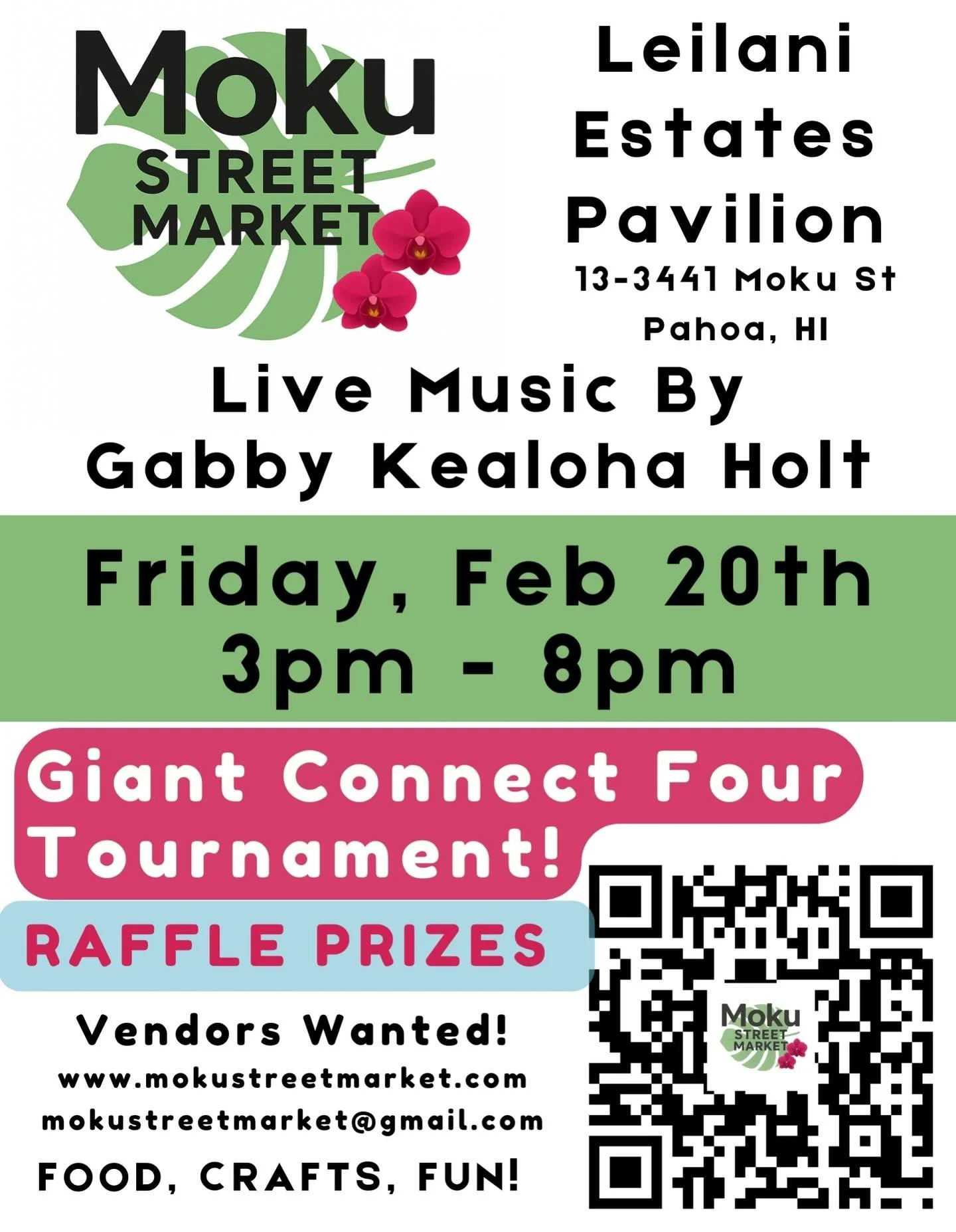 SO SORRY!  We had to cancel last Friday&rsquo;s event due to extreme winds.  BUT&hellip; WE&rsquo;LL BE BACK IN FEBRUARY! 💃🏽🙌🏽
Mark your calendars for February 20th, 3pm - 8pm 
Gabby Kealoha Holt will be providing live entertainment, raffle prize