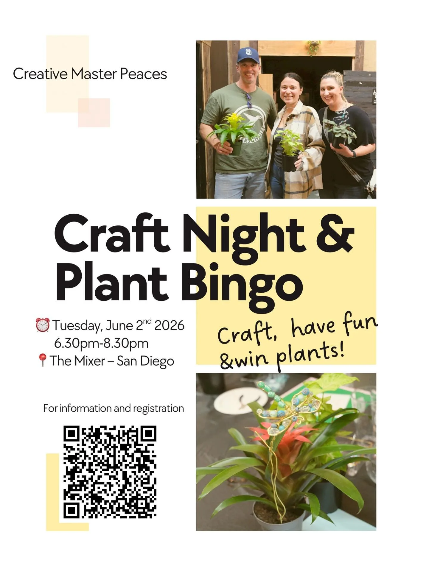 Our last Craft Night + Plant Bingo filled up fast, so here&rsquo;s your next chance to join us ✨
Same good vibes, creative crafting, and yes&hellip; some friendly competition of plant knowledge Bingo🪴 in San Diego.

If you missed the last one, this 