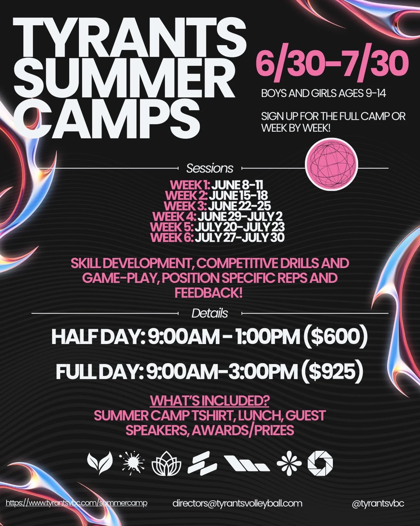 It's not too late to sign up for our summer camps! These camps are for boys and girls ages 9-14 and is the best way to get better at vball this summer. Link to register in bio 🔗