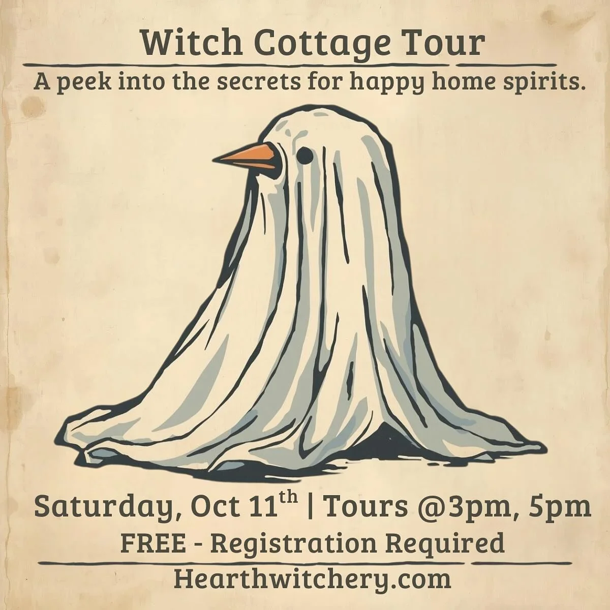 The veil is thinning, and the night grows whisper-soft&hellip; Step inside a witch&rsquo;s cottage and glimpse the old secrets of keeping spirits gentle and energy kind.

By candlelight and charm, I will guide you through a walk-through tour of my ho