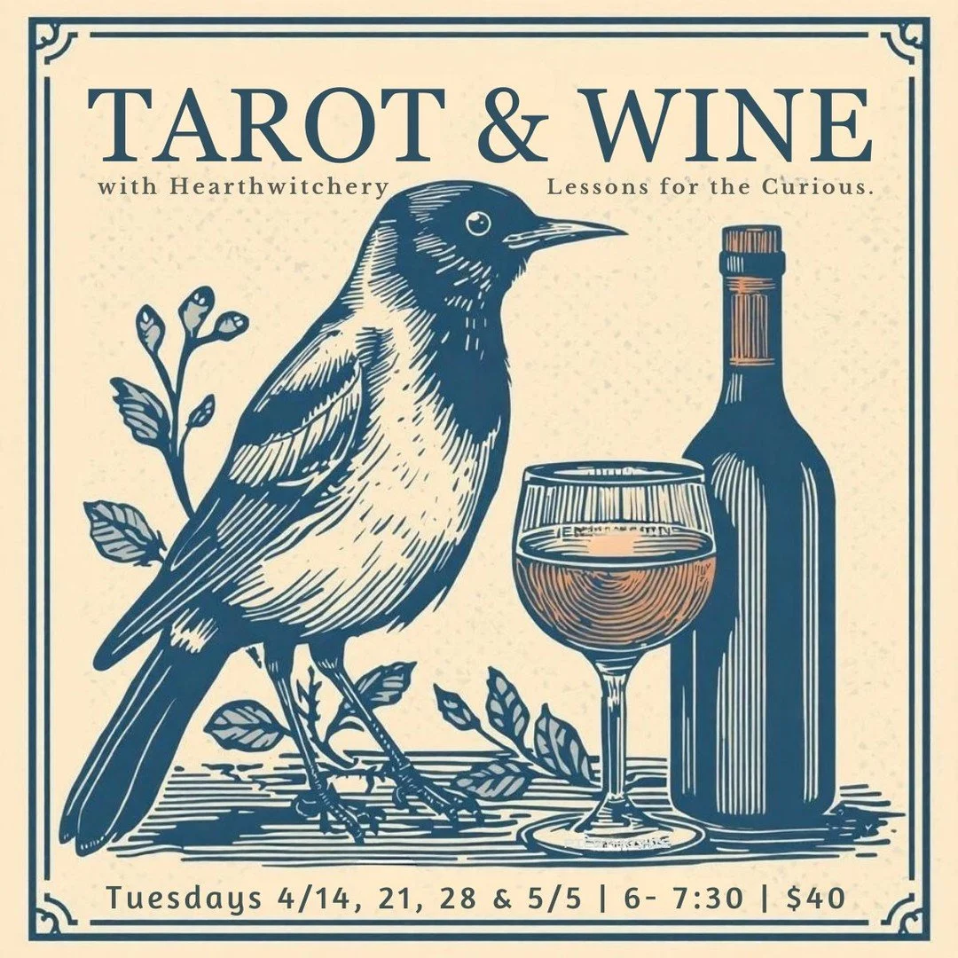🍷✨ Tarot and Wine is back at Vashon Wine Shop!

Join Rachelle of Hearthwitchery for a 4‑week mini‑course exploring tarot through the senses &mdash; with each lesson paired perfectly with a wine selected by Liz to reflect the theme of the night. Your