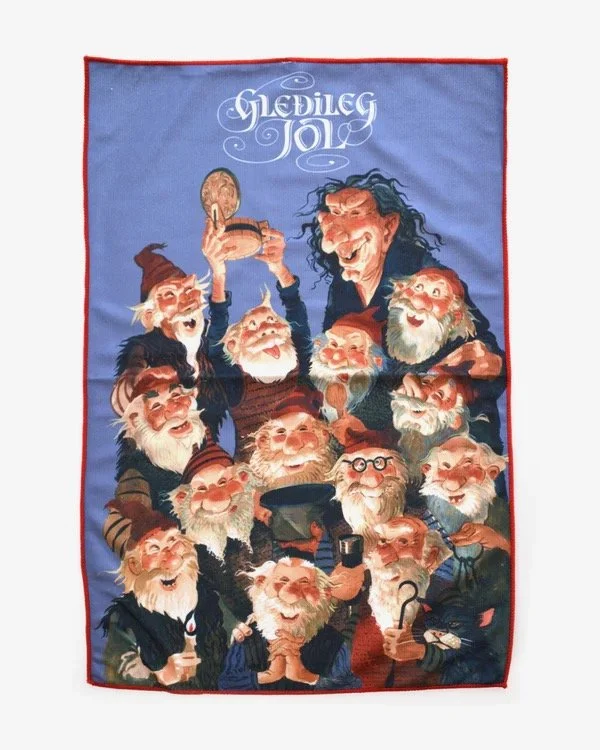 Yule lads decorative dish towel