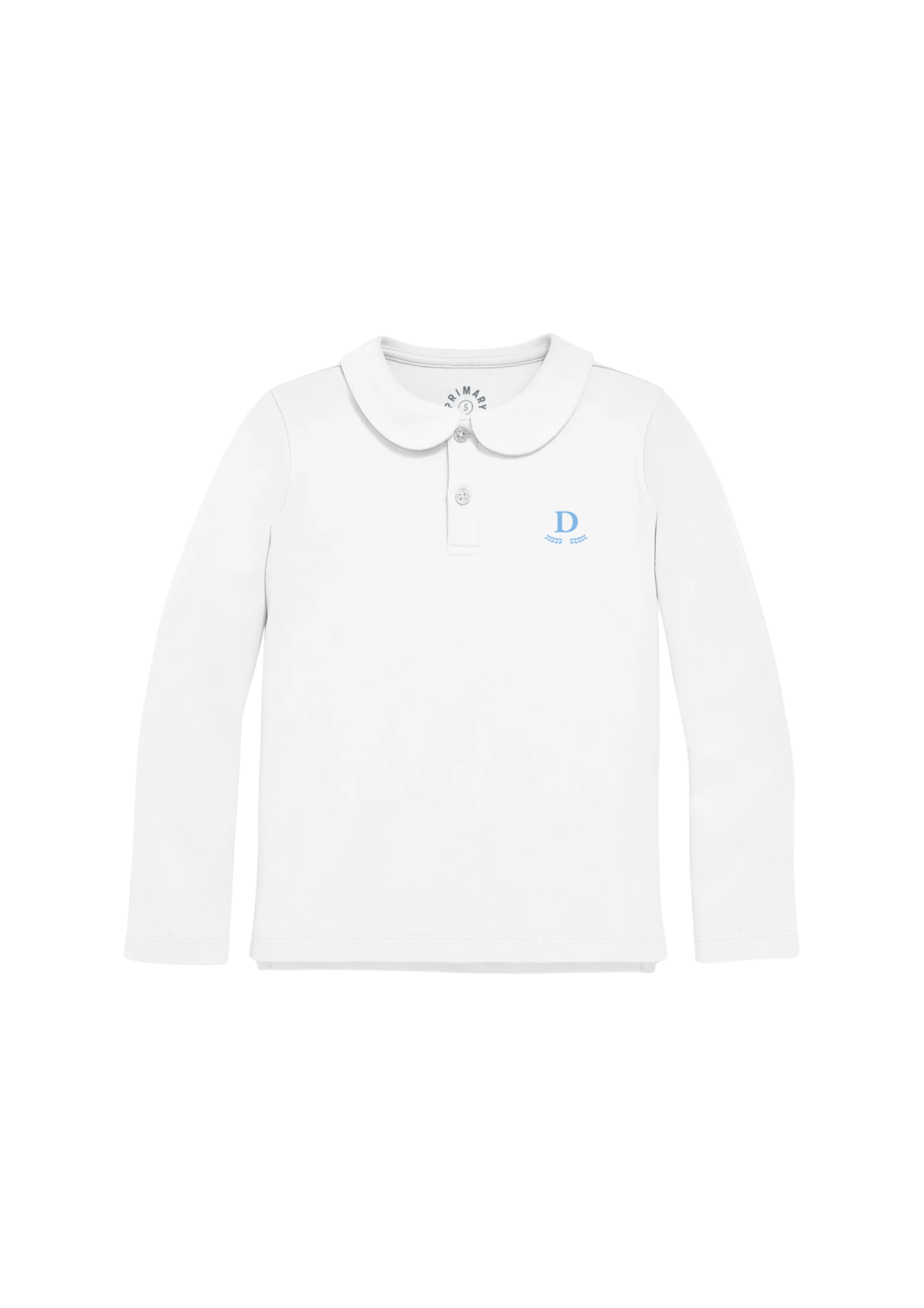 Dawncrest White Peter Pan Polo Long Sleeve