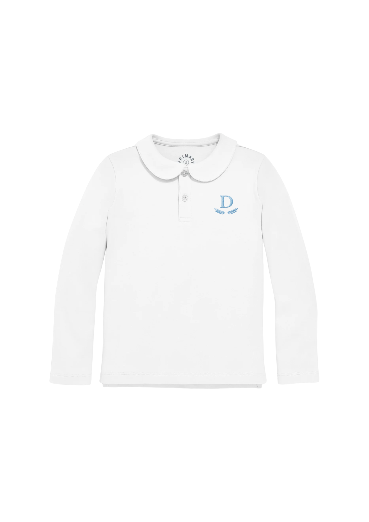 6. White Peter Pan Polo Long Sleeve