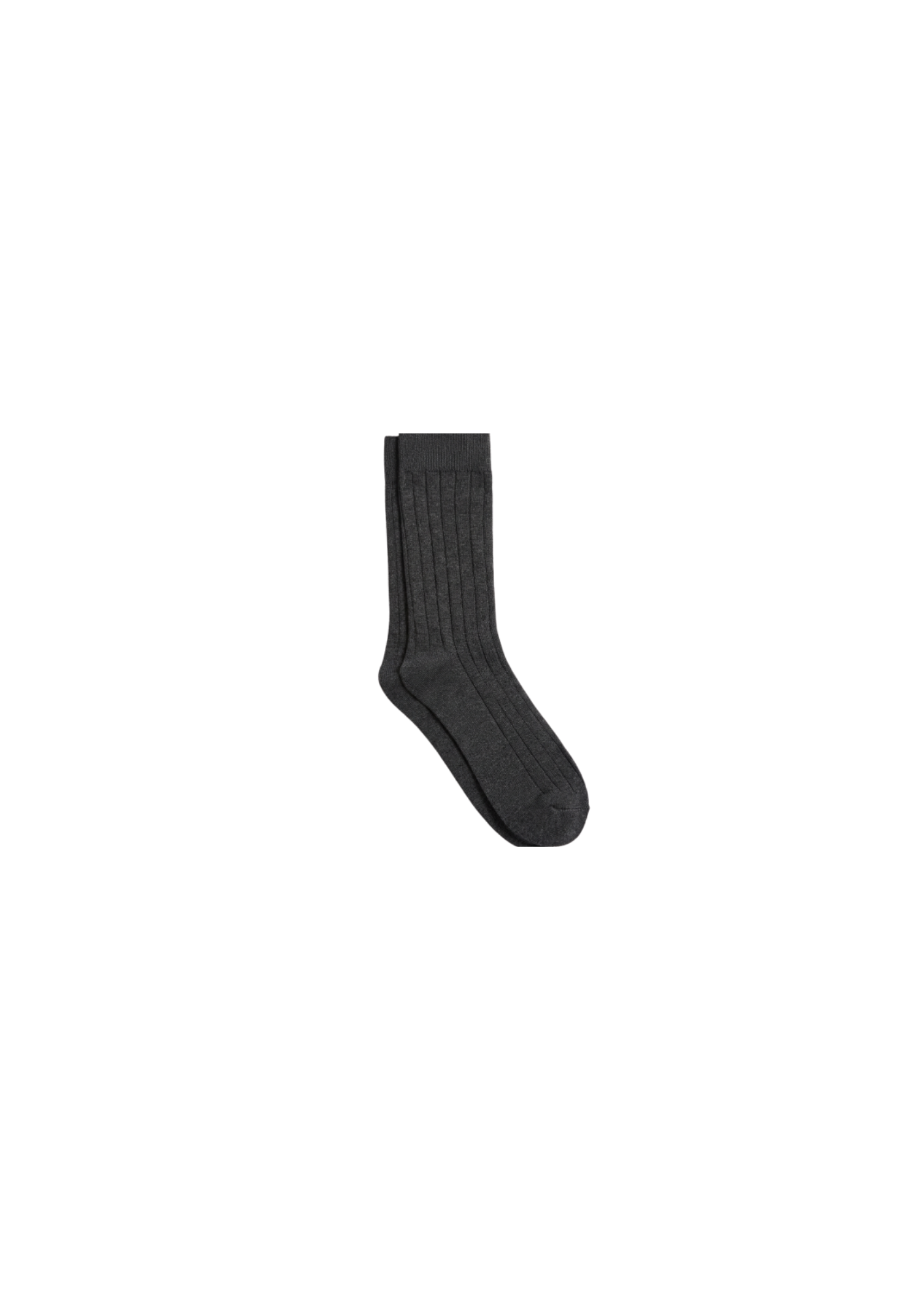 26. Charcoal Ribbed Socks