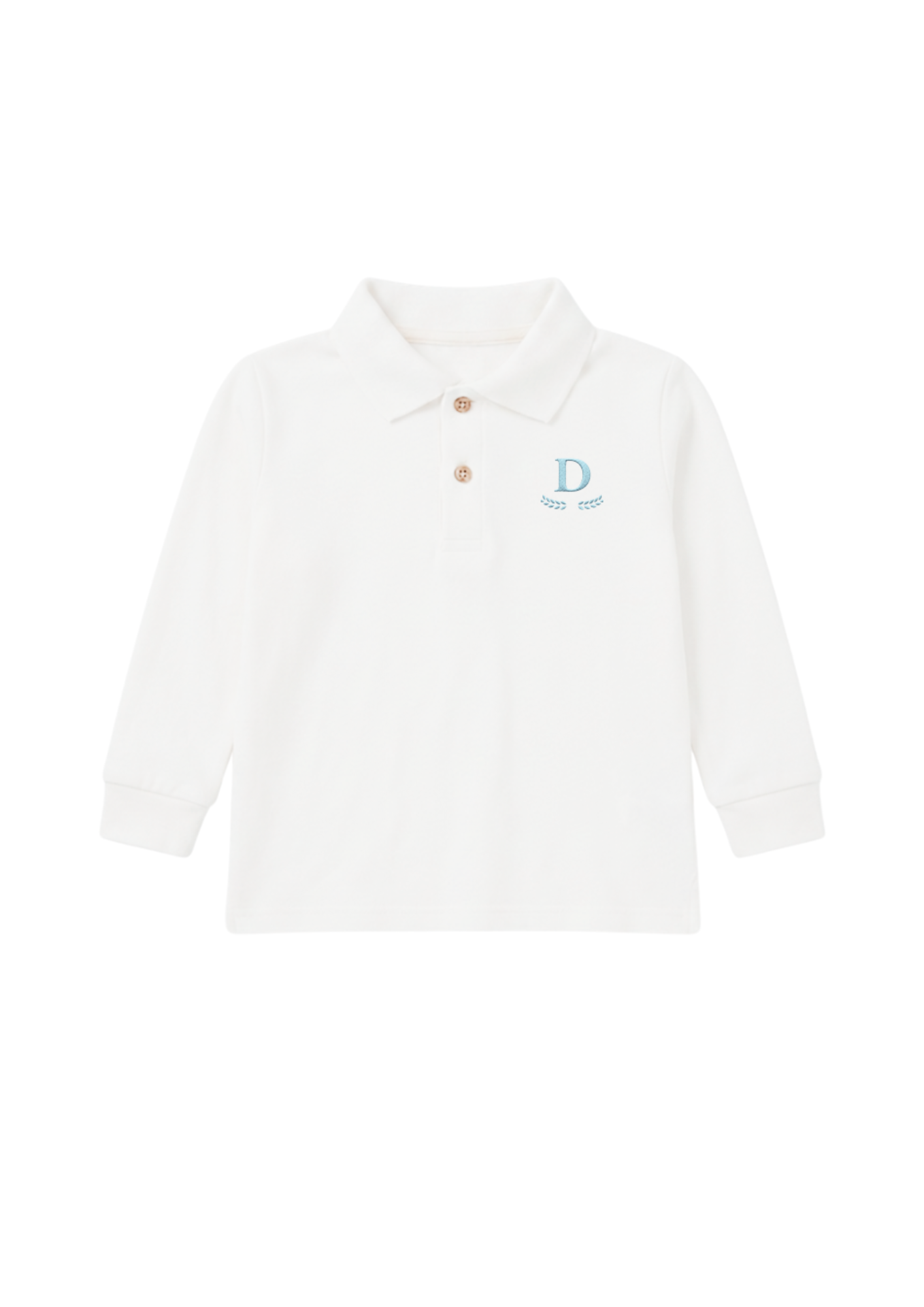 8. Pre-Order - White Organic Cotton Polo Long Sleeve