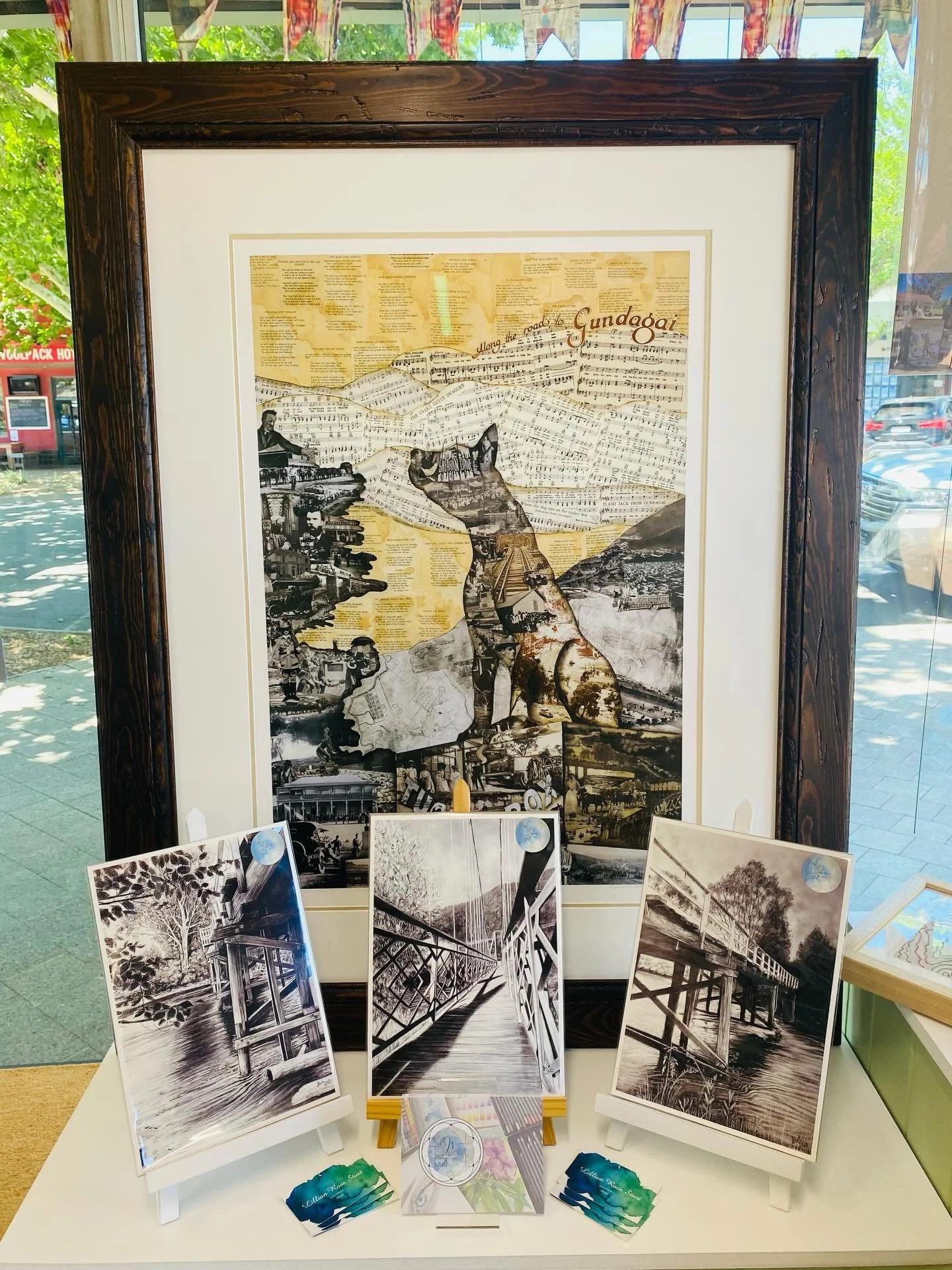 🌟NEW🌟in the Gallery this week are Fine Art Prints by Lillian Sturt of her charcoal drawings of the Tumut Town Bridge plus the Hume &amp; Hovell Bridge. These A4 prints would make a stunning triptych.  Complimented with Gallery co-owner Rechelle Law