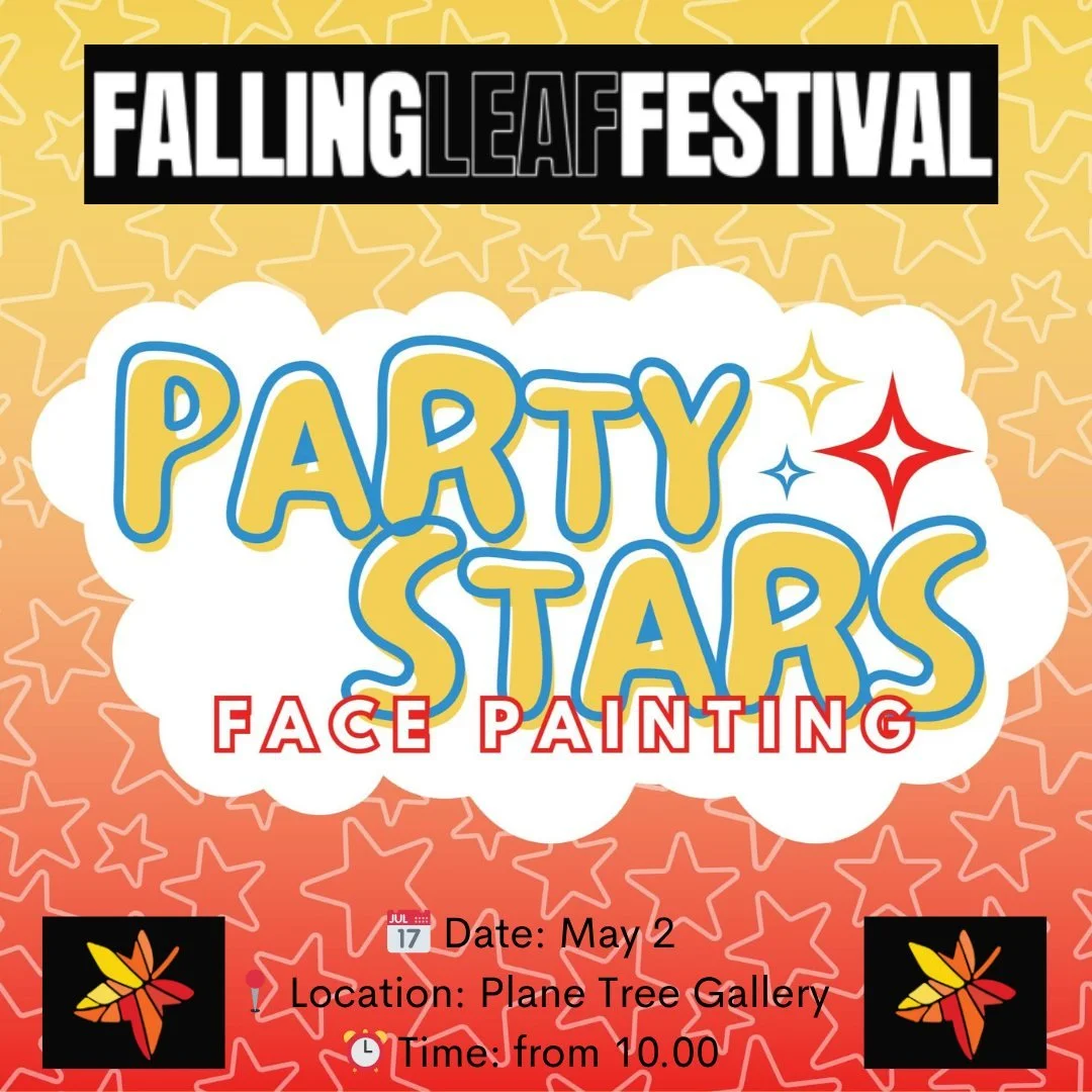 🎨✨ Get Ready to Be Transformed! ✨🎨 Join Sam from Party Stars Face Painting for a day of colour, creativity, and fun at the Falling Leaf Festival!  Whether you want to become a fierce tiger 🐯 or a magical unicorn 🦄, she has  something for everyone