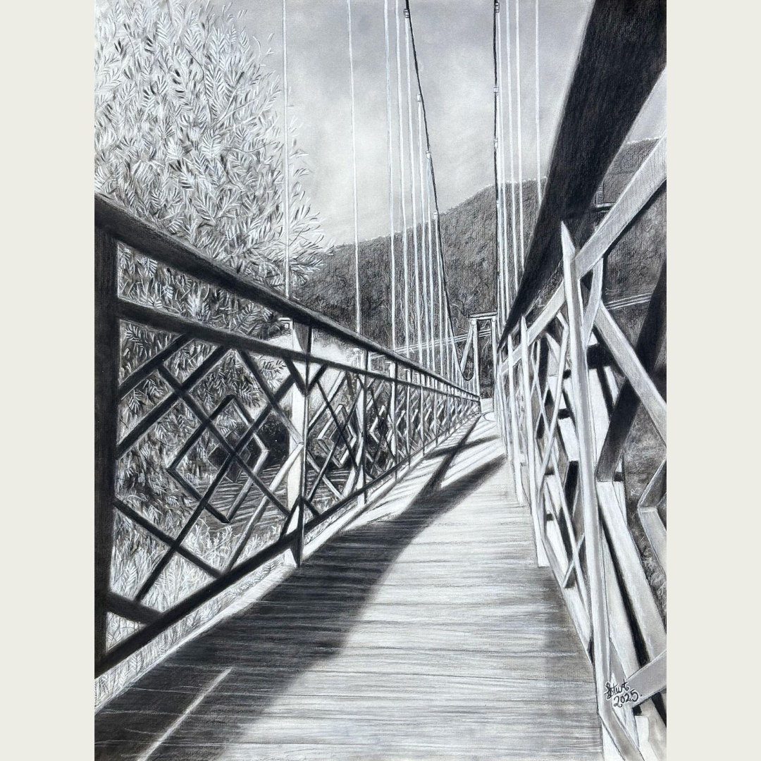 'Hume and Hovell Swinging Bridge' by Lillian Sturt