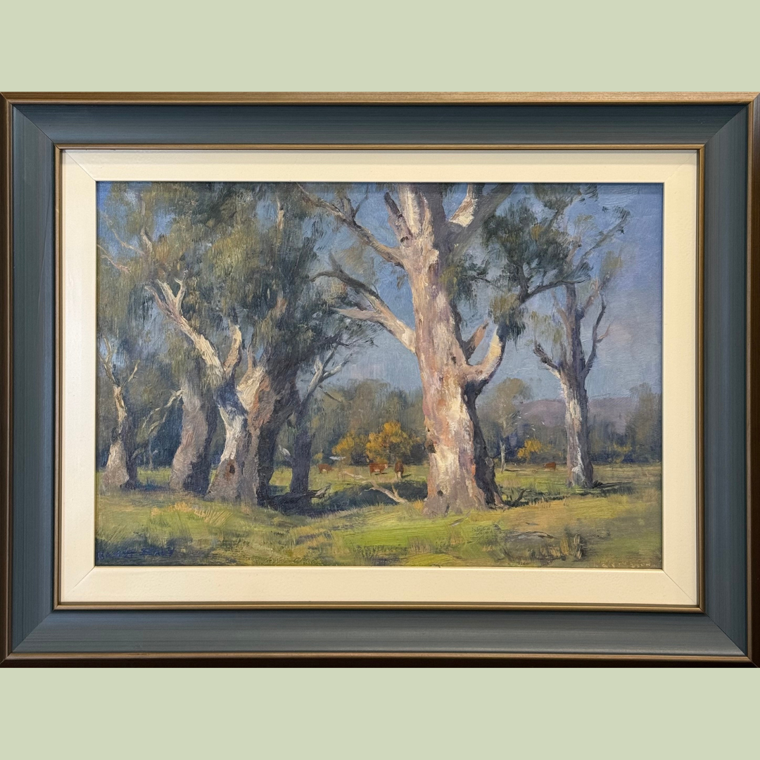 Artwork of poplar trees along the Tumut River