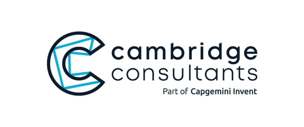 Cambridge Consultants logo with a stylized 'C' and the text 'Cambridge Consultants' and the tagline 'Partner of Capgemini. Invent.'