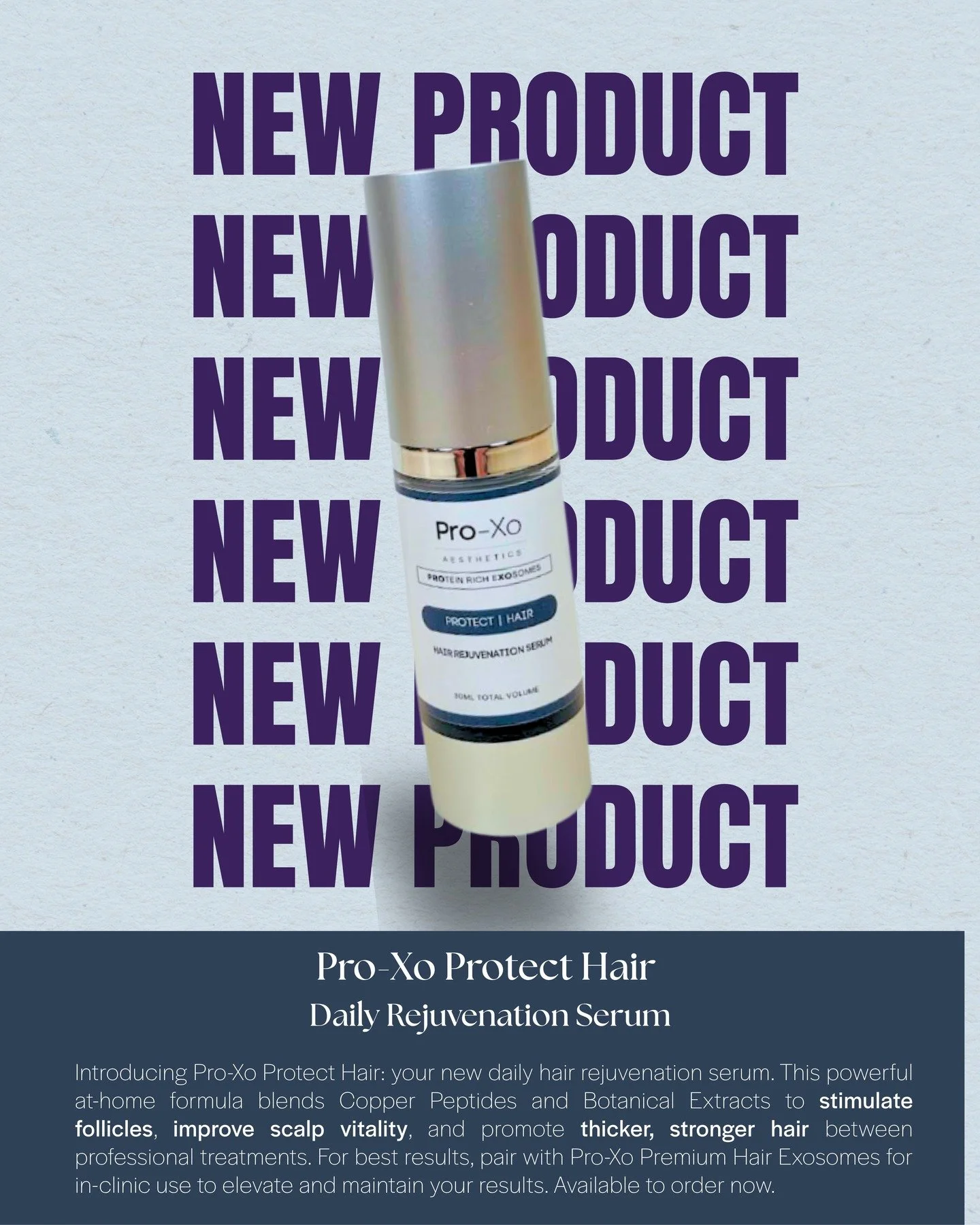 ✨ We&rsquo;re delighted to unveil the newest addition to the Pro-Xo collection: 

Introducing Pro-Xo Protect Hair, a luxurious daily rejuvenation serum designed to elevate your hair care and post-treatment results.

Formulated with Copper Peptides, B