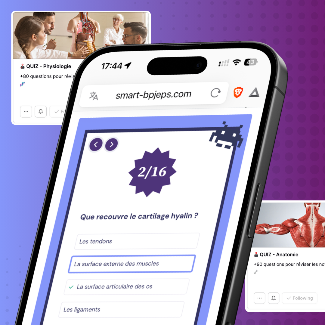 quiz de révision BPJEPS physiologie anatomie programmation réglementation EAPS