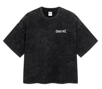 Choose Your Hard Oversized Boxy Fit Tee | 100% Cotton | Vintage Acid Wash