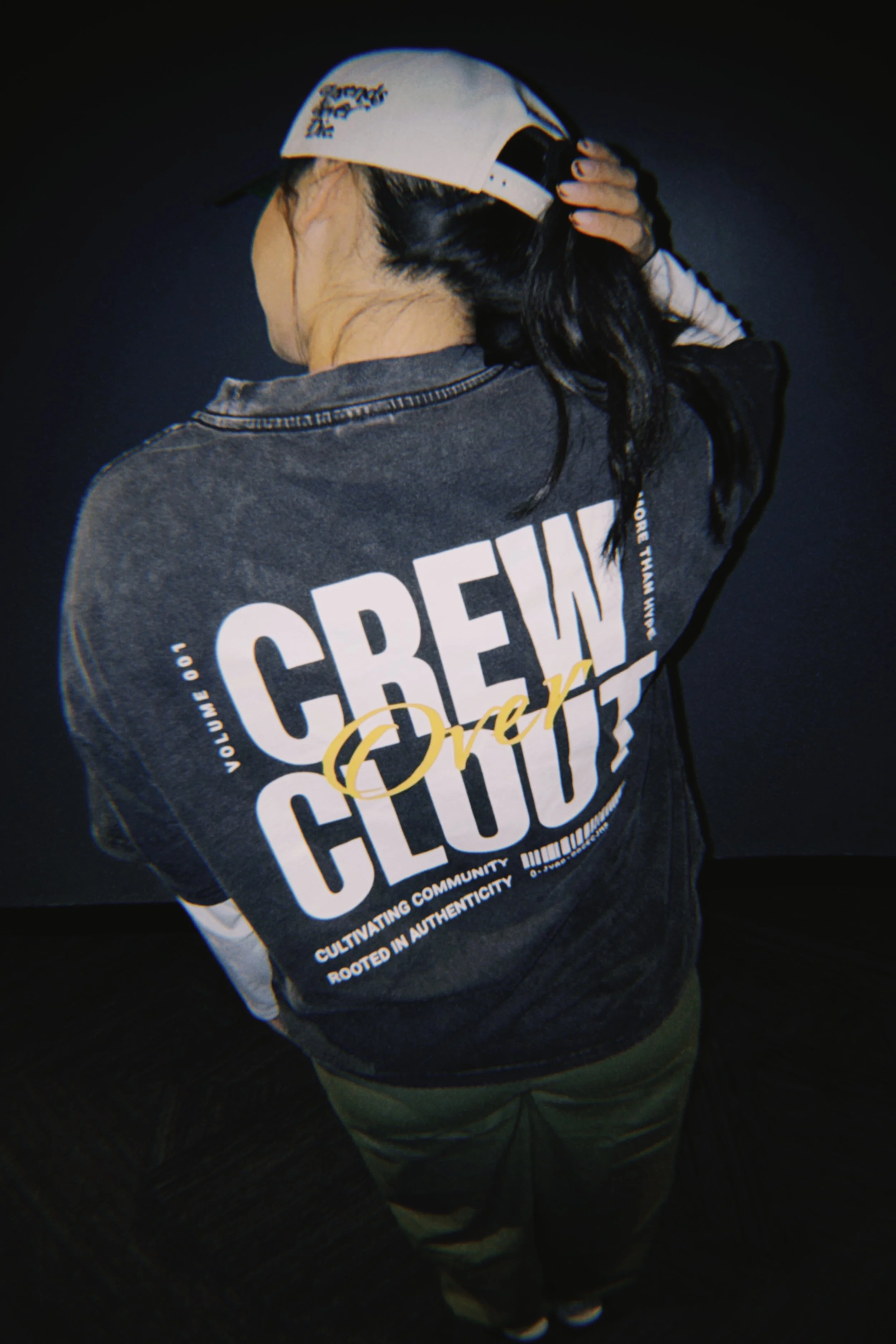 Crew Over Clout Oversized Boxy Fit Tee | 100% Cotton | Vintage Acid Wash