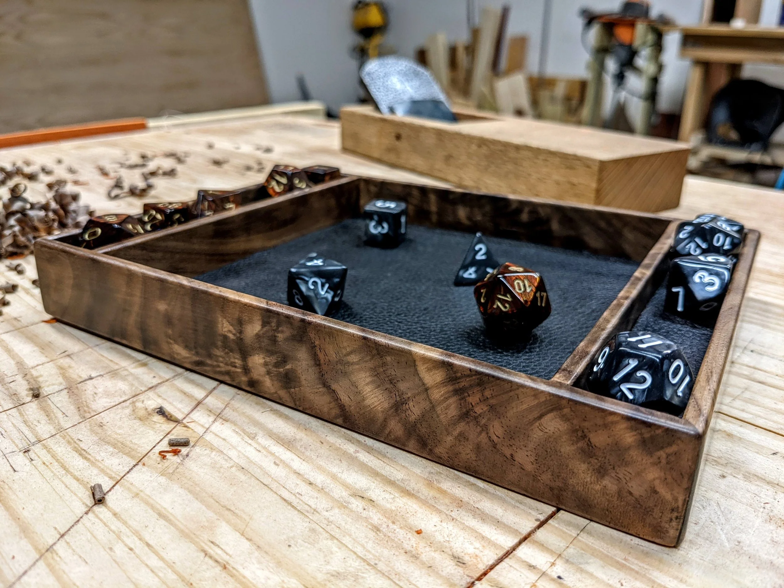 Walnut dice tray