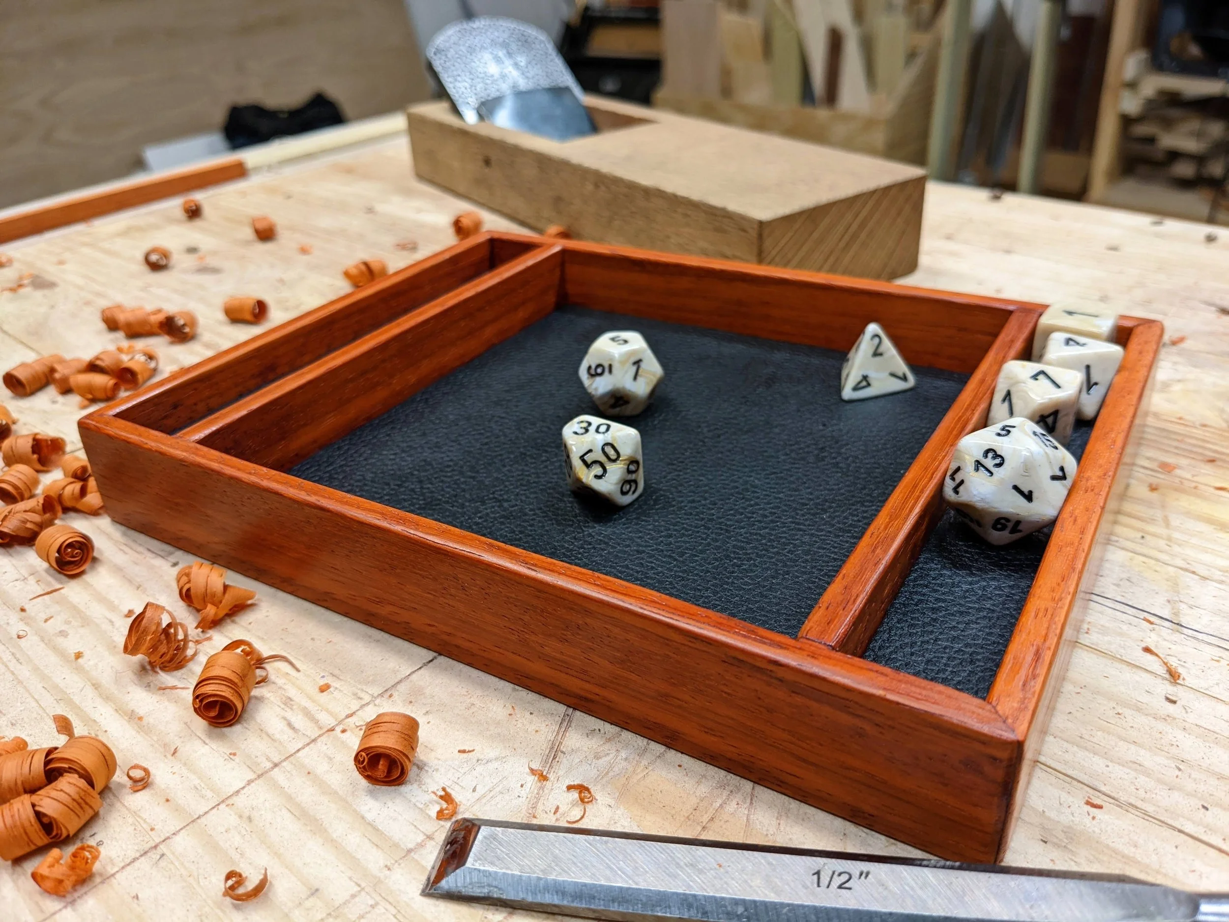 Padauk dice tray
