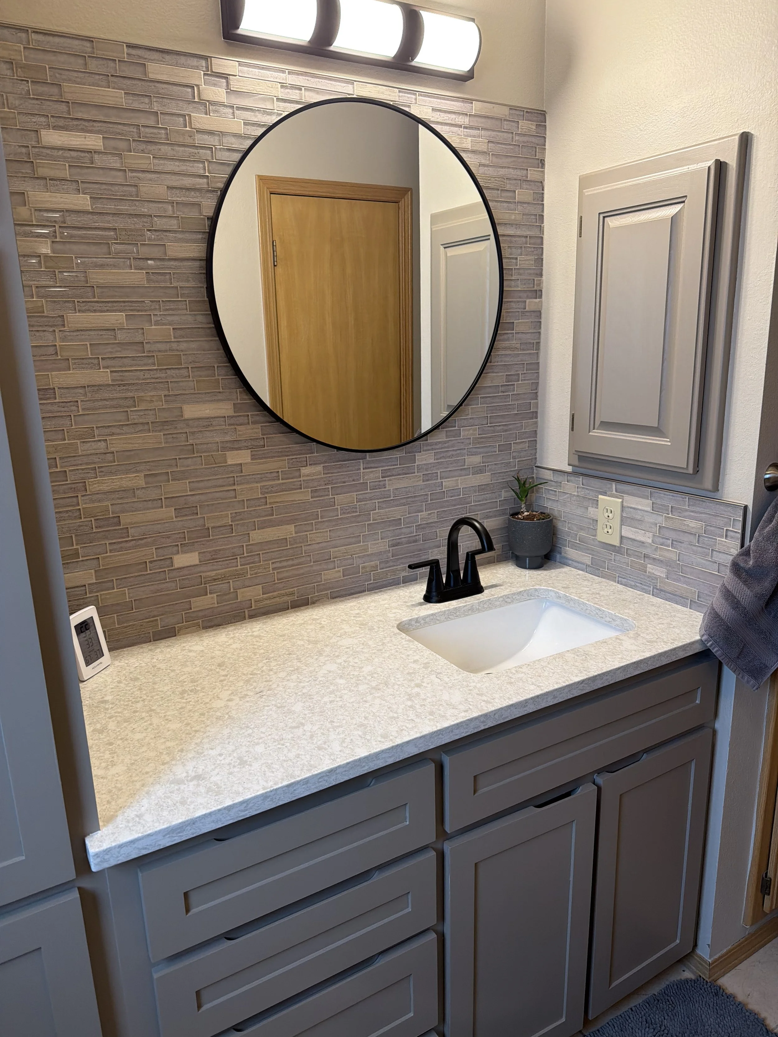 Bathroom vanity and built in storage