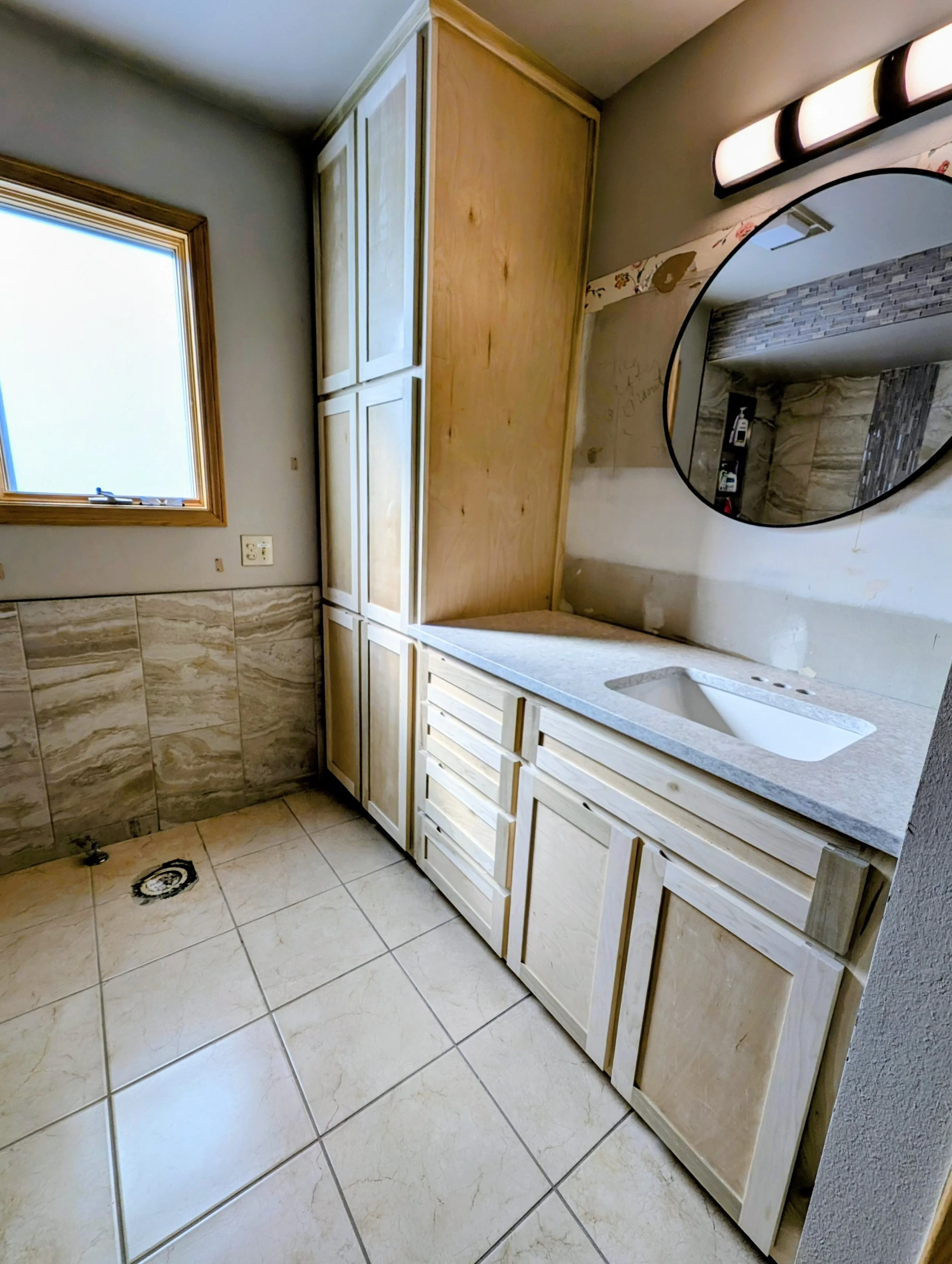 Bathroom vanity and built in storage
