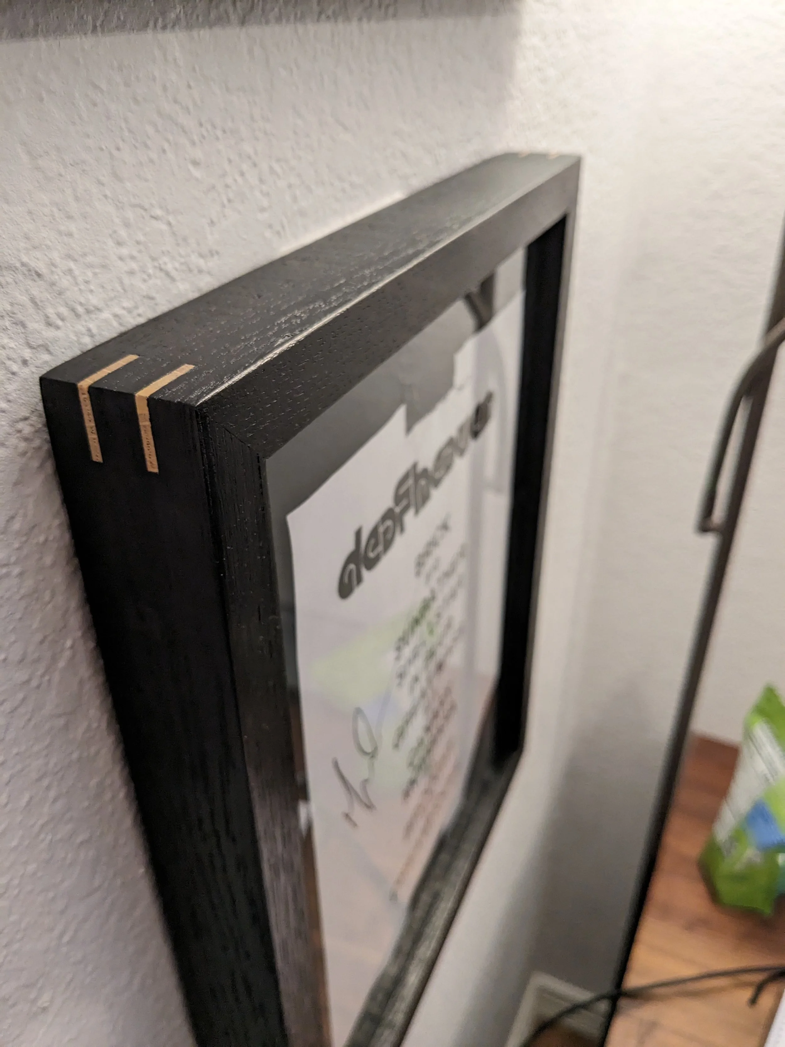 White oak frame with India ink dye