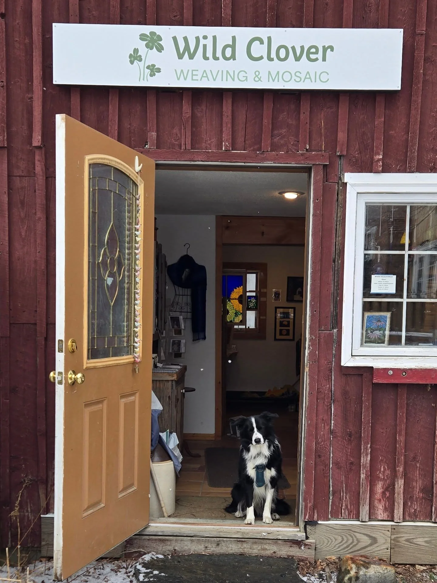 Two exciting steps forward in the next chapter of this crazy creative life I've created for Moss and I.  First our new signs are up with the new business name Wild Clover Weaving &amp; Mosaic.  Thank you to Taylor Wilkins  at Dover Sign Shop for work