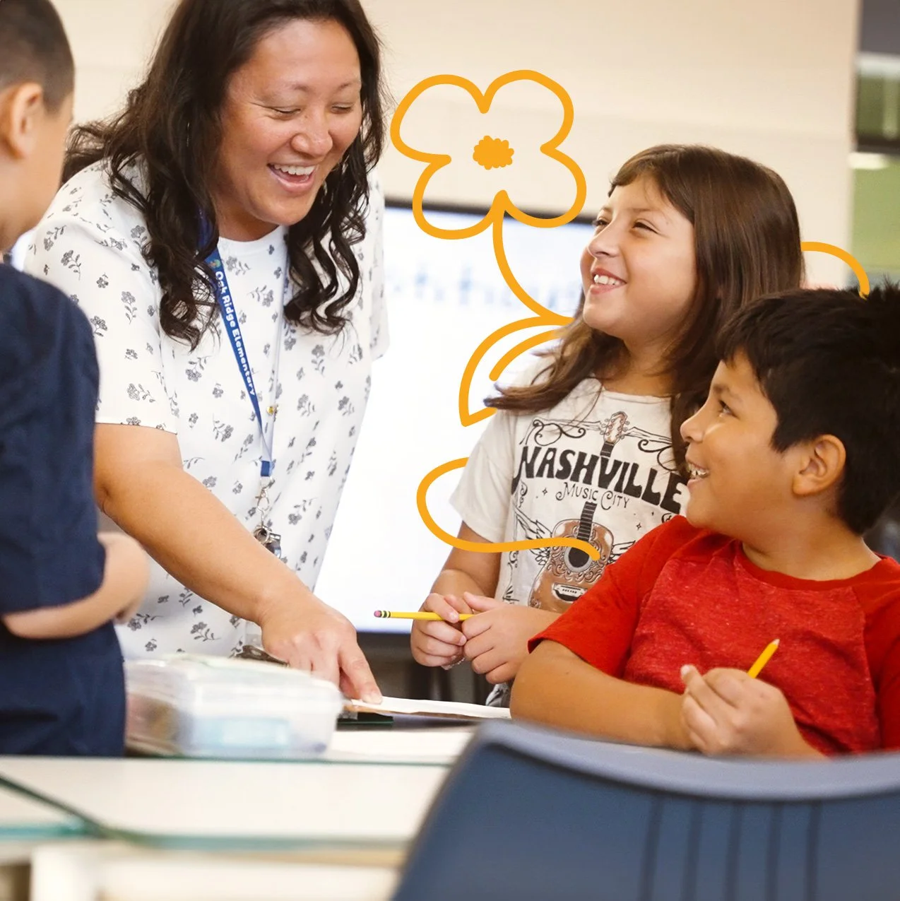 Studentand Teacher Laughing