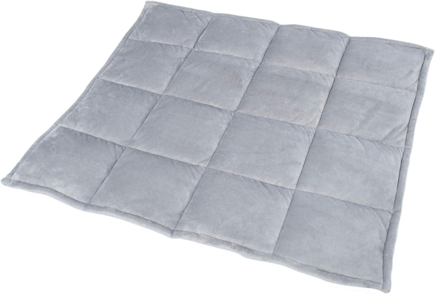 Sensory Weighted Lap Blanket – Minky 21" x 19" Compression Lap Pad for Kids and Adults, Great for School, Sleeping, Relaxing – Heavy 5lb Premium Quilted Pockets Glass Beads, Machine Washable