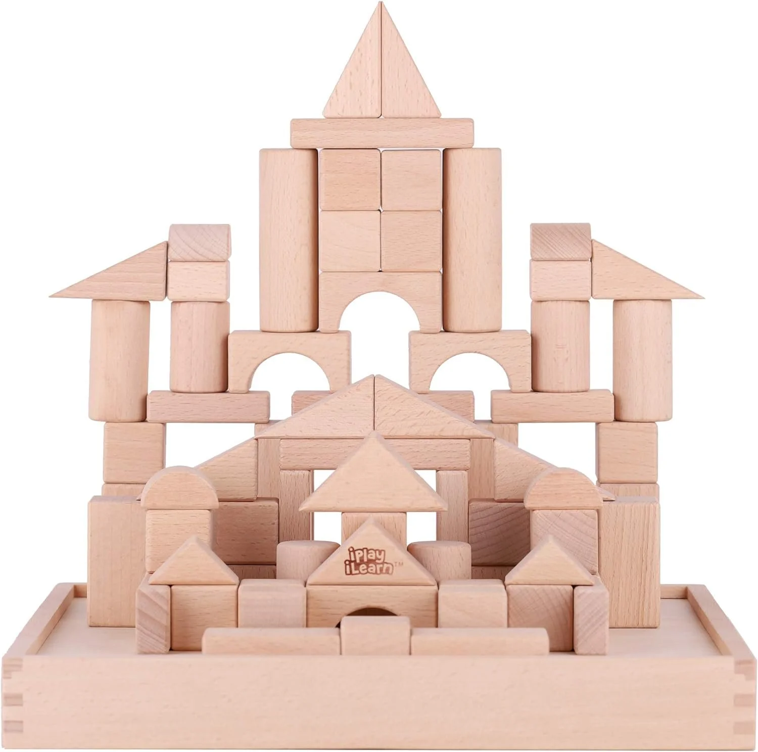 iPlay, iLearn Kid Wooden Building Block Set