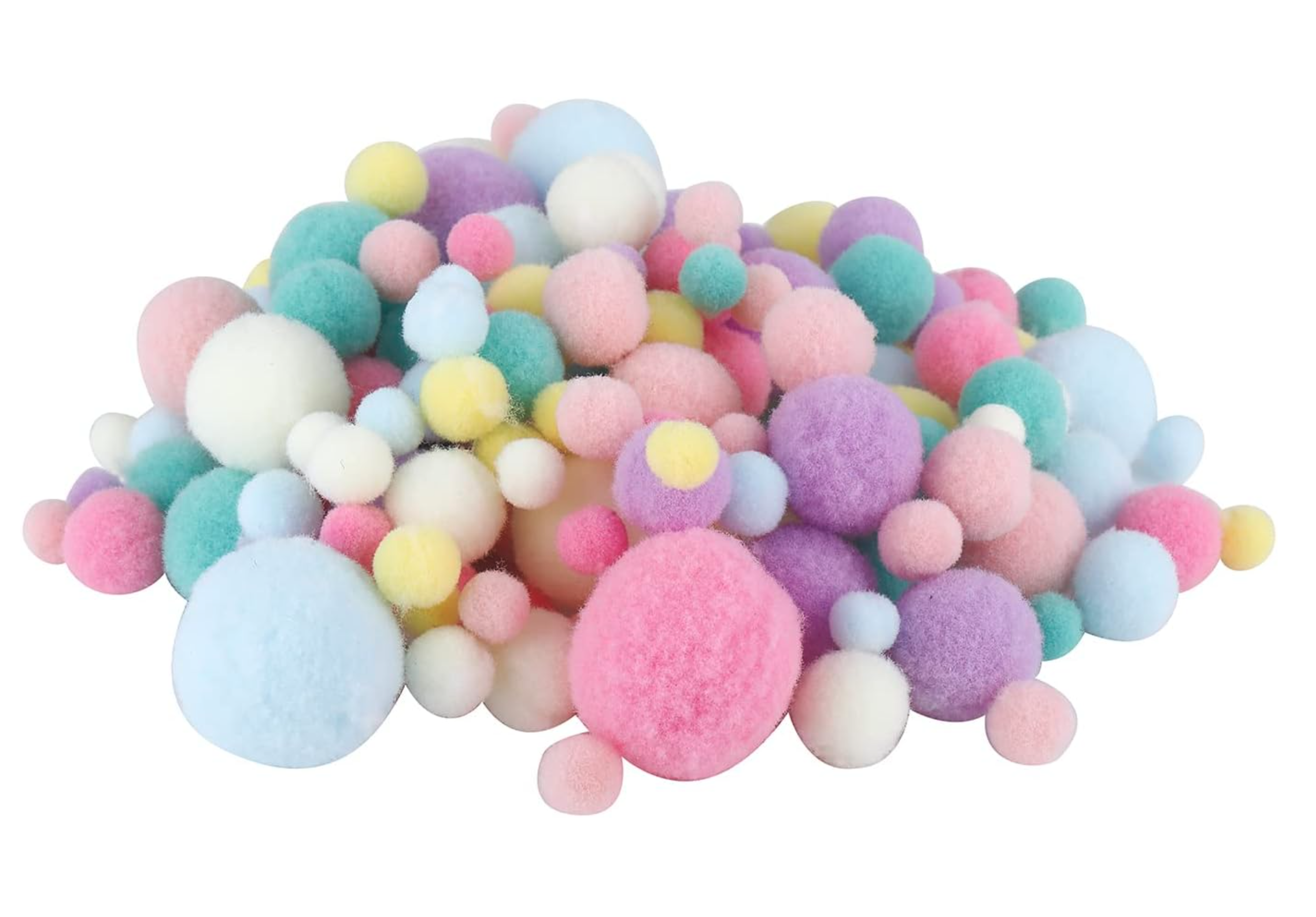 Dragon 150PCS Assorted Sizes & Colors High-Elastic Pom Poms Creative Craft DIY Material