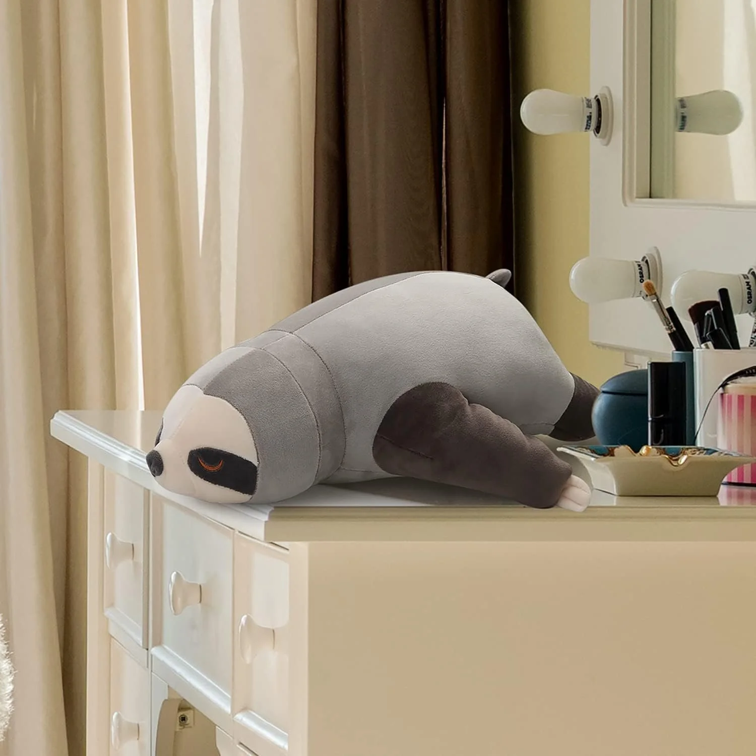 
Niuniu Daddy 18” Sloth Stuffed Animal Not Weighted - Cute Large Sloth Lying Plushies, Kawaii Sloth Toy Plush, Squishy Soft Hugging Sloth Body Pillow