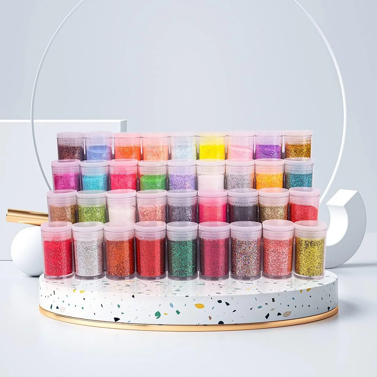 
36 Holographic Colors Set,7.6gram/Bottle, fine Glitter for epoxy Resin Craft DIY tumblers Making slimes Body Nail Art Festival Decoration