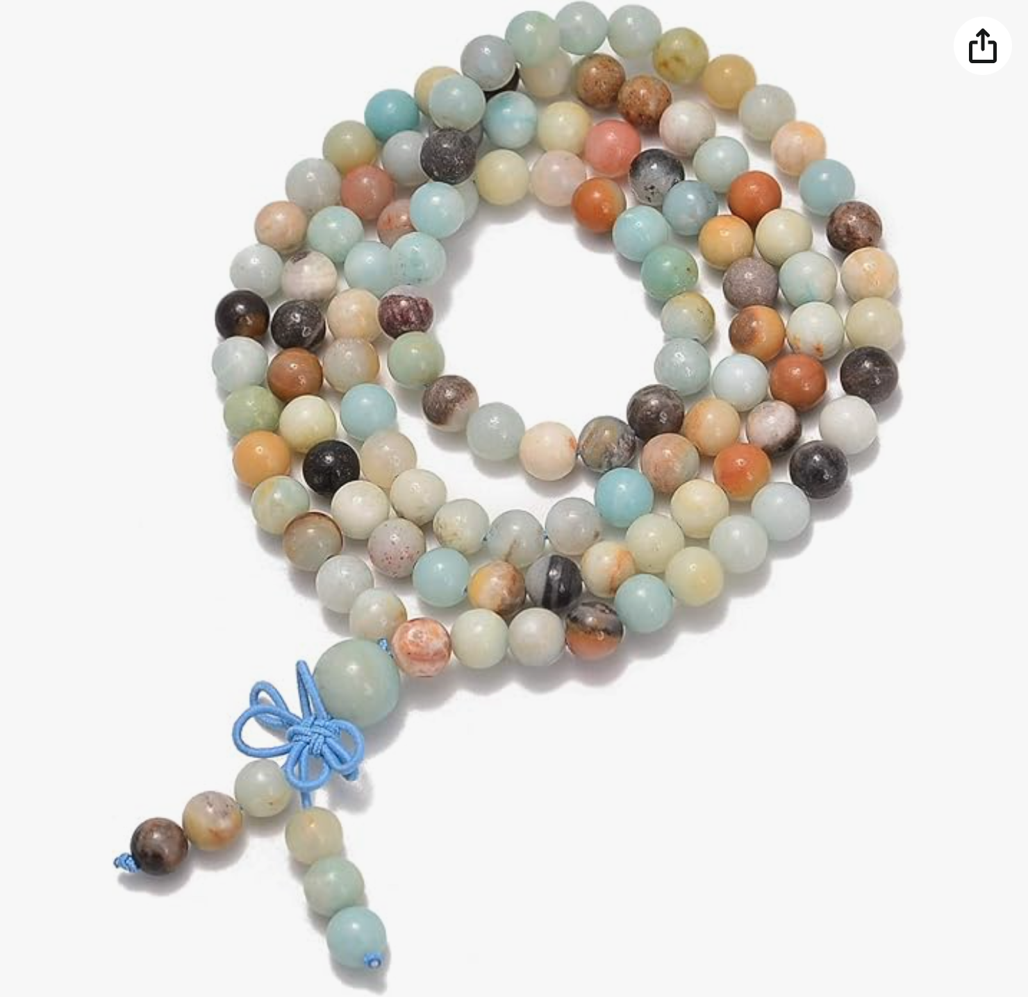 AD Beads 6mm Natural Healing Gemstones Buddhist 108 Prayer Mala Stretchy Bracelet Necklace