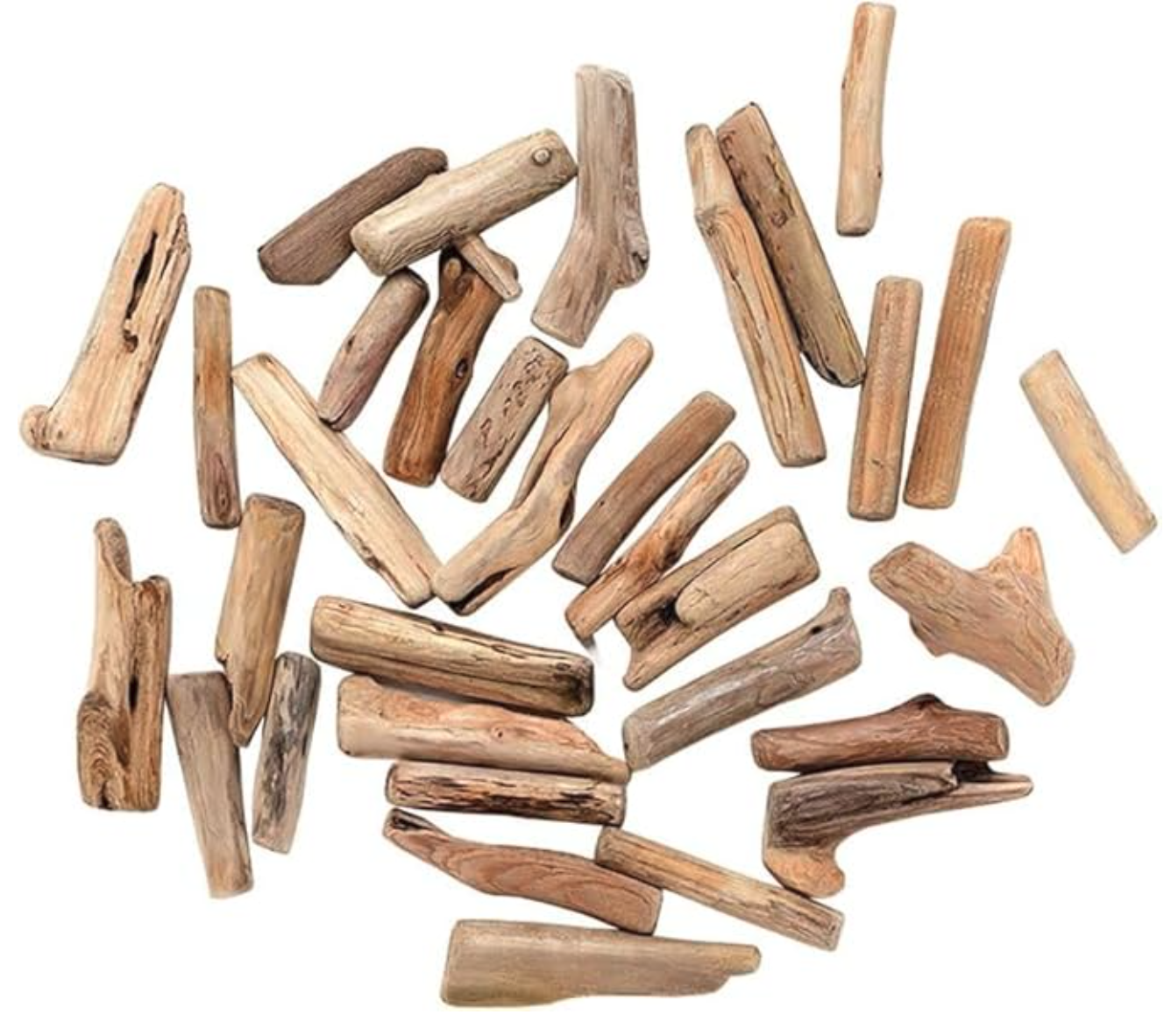 20 Pcs Wood Natural Driftwood Pieces Branch Slices Beach Decor for for DIY Craft Sticks Craft Supplies Craft Sticks Woodcrafts