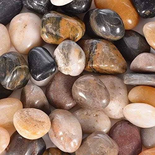 OUPENG Aquarium Gravel River Rock - Natural Polished Decorative Gravel