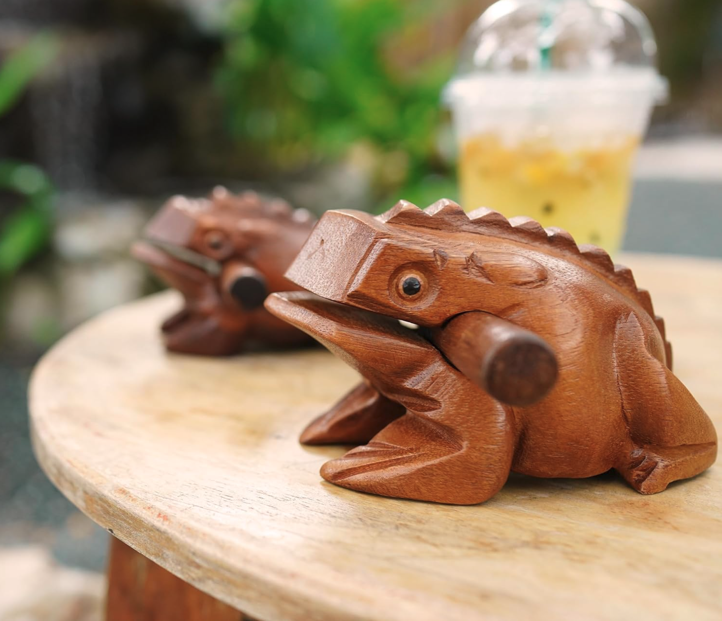 BSIRI 5" Wooden Frog Rasp - Musical instruments of Africa Frog Rasp Super Guiro Percussion Frog Wood Block Instrument of Frog Noise Maker Cool Music Gifts Ideas Fun Instruments for Adults and Kids