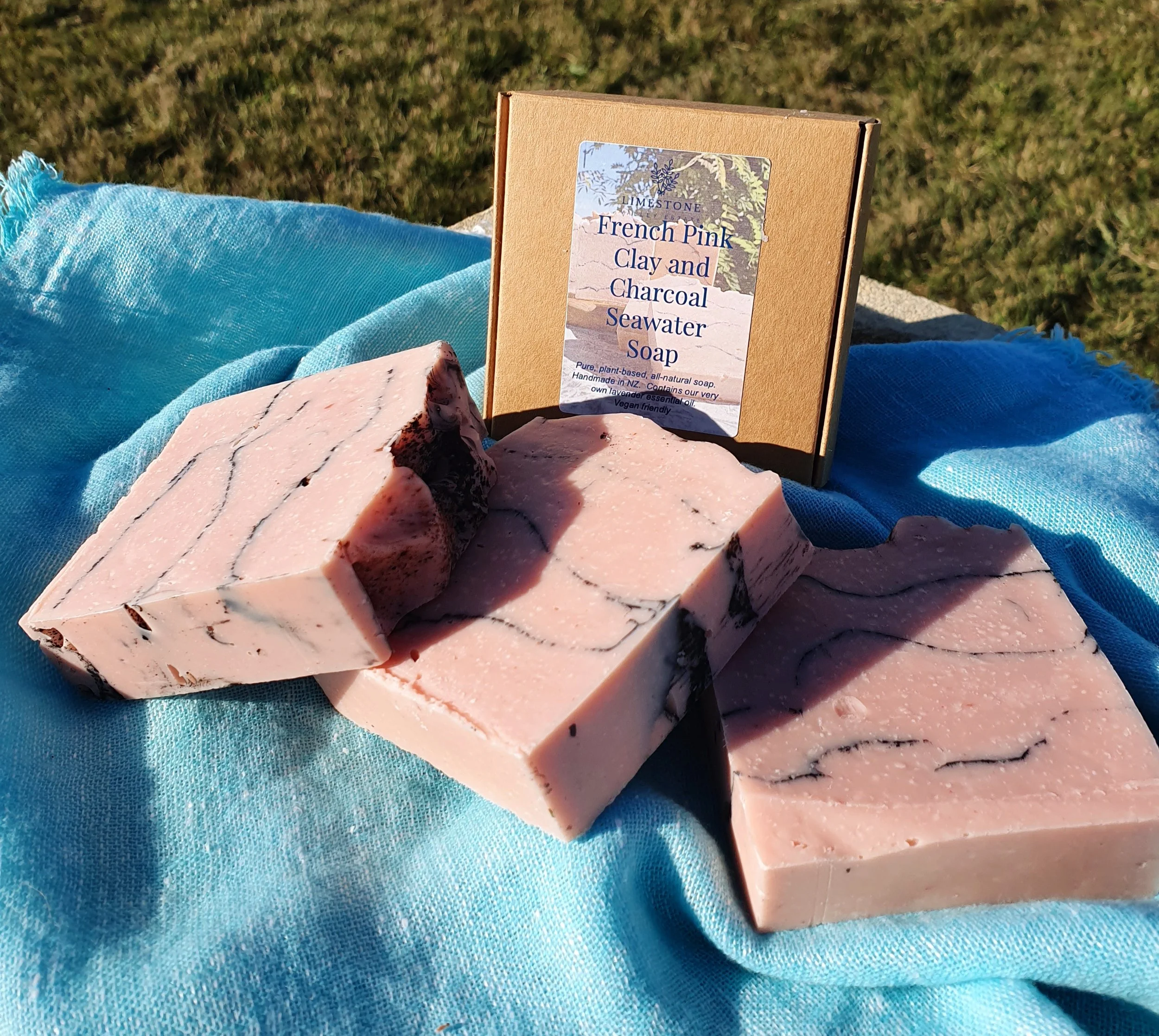 Pink Clay and Charcoal Seawater Soap