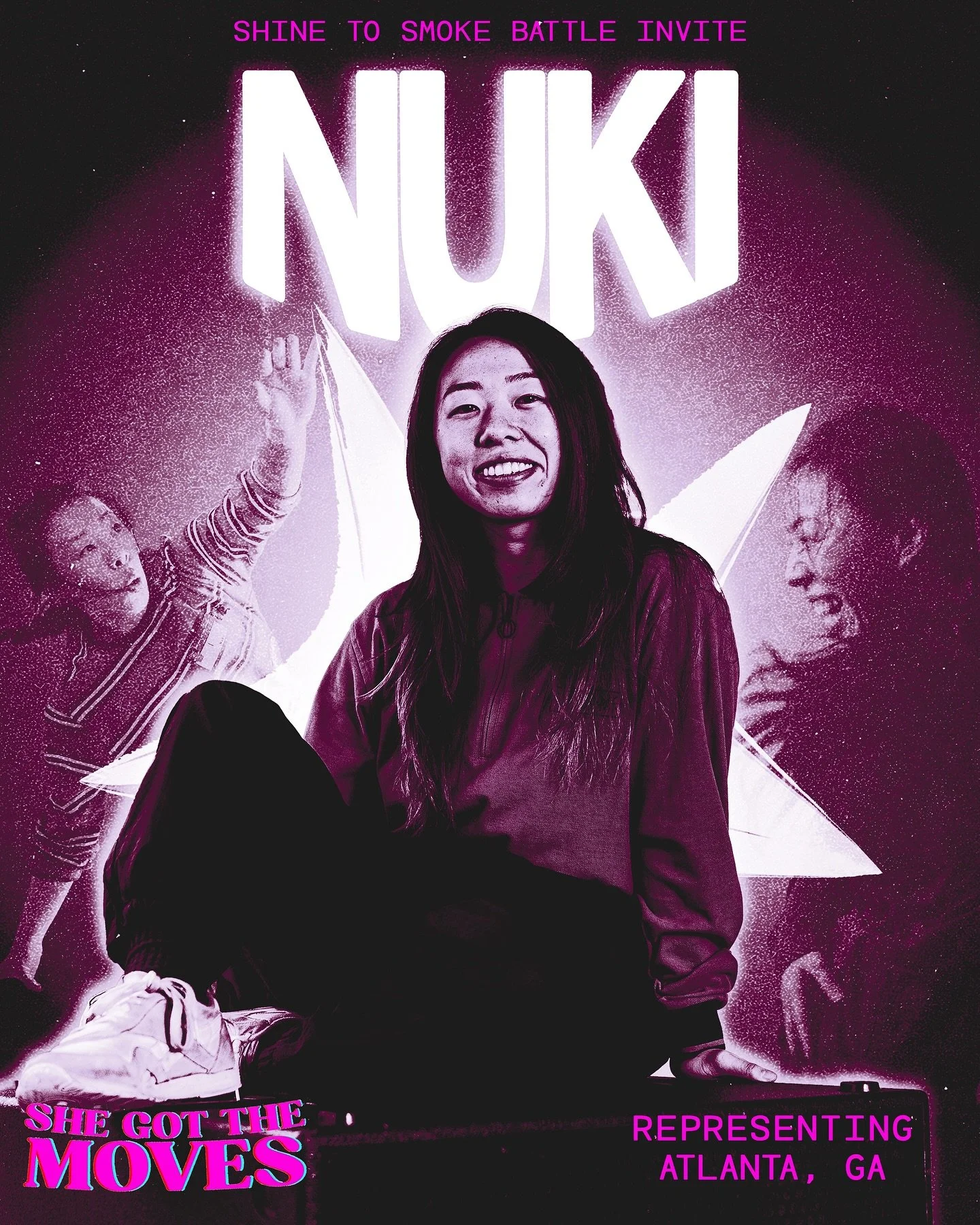 Nuki represents Risen From The Ashes @rfta_atl from Atlanta, Georgia. With nearly ten years in breaking, her foundation is shaped by community, discipline, and the honesty of the dance. Influenced by her crew and mentors Nick Waters, @great_black_hop