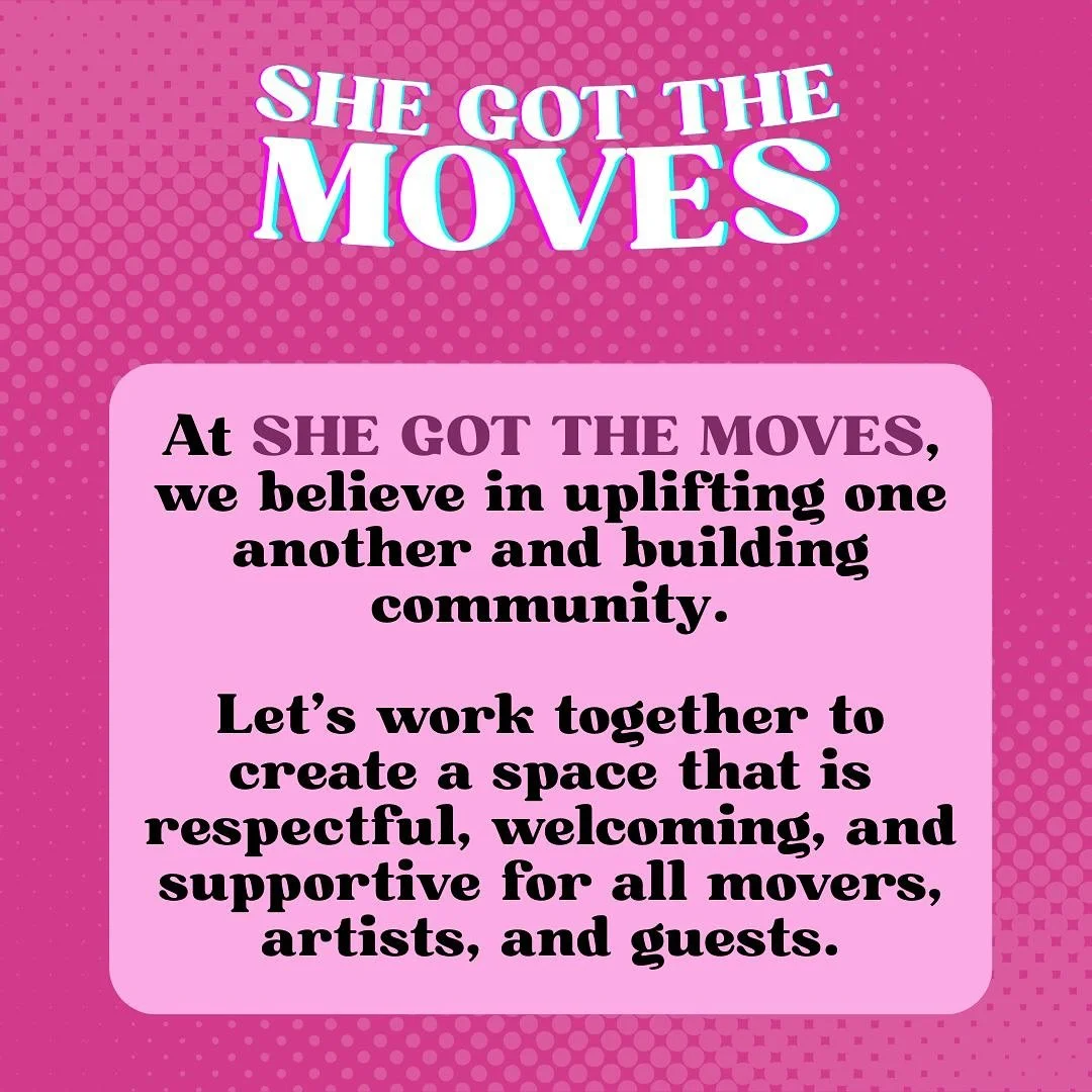 ‼️Essential info before we hit the floor this Saturday‼️

📝 Swipe through to see how we&rsquo;re keeping She Got The Moves a supportive, harassment-free space for the whole breaking community. Let&rsquo;s work together to keep the space and energy s