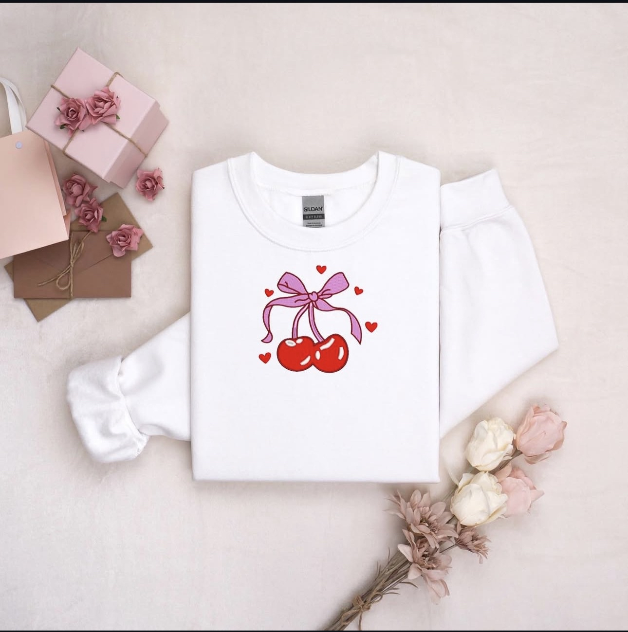 Coquette Cherry Embroidered Sweater