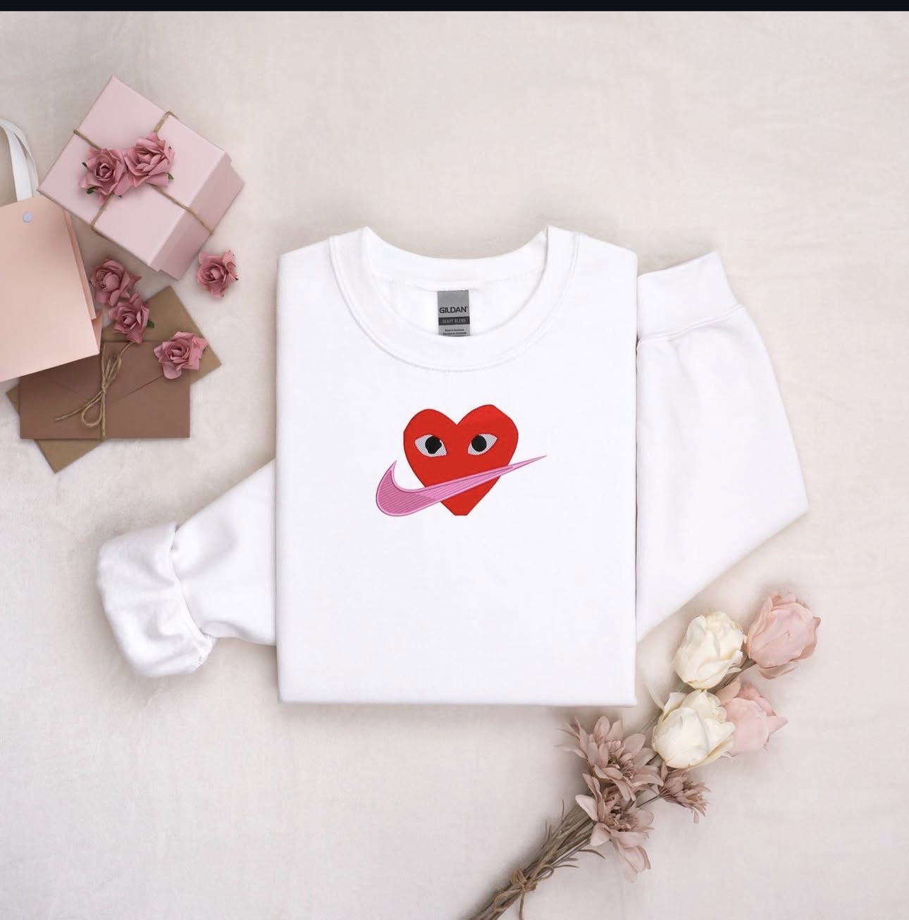 Heart Eyes Embroidered Sweater