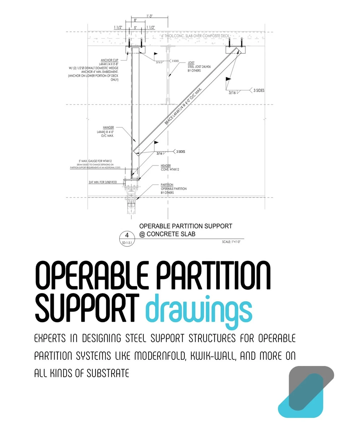 Operable Partition Support Design: Key Considerations 

🔹 Structural Integrity &ndash; Ensure the overhead support system can handle the partition&rsquo;s weight and dynamic loads.
🔹 Track System &ndash; Proper alignment and installation are critic